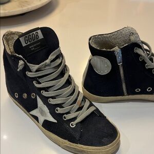 Golden Goose GGDB Black High-Top Sneakers with Star